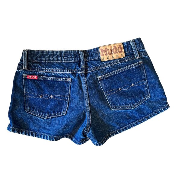 Vintage MUDD Medium Wash Y2K Button Fly Low Rise Denim Juniors Shorts 11 - Picture 6 of 10